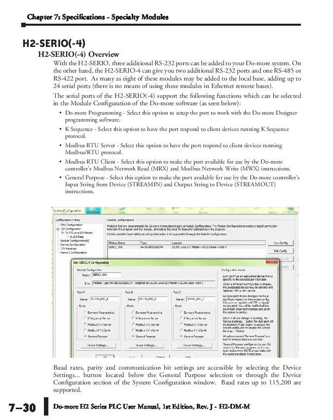 First Page Image of H2-SERIO-4 Do-more Series PLC Hardware Instruction Manual H2-DM-M.pdf